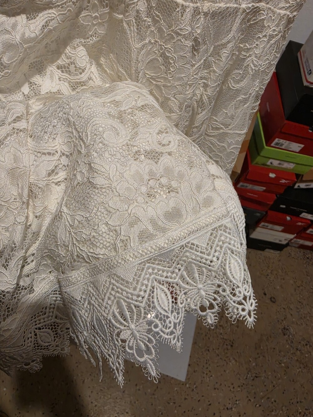 395$ Waimari Square Neck Havana Lace Mini Dress Women's Size L White - Picture 10 of 11